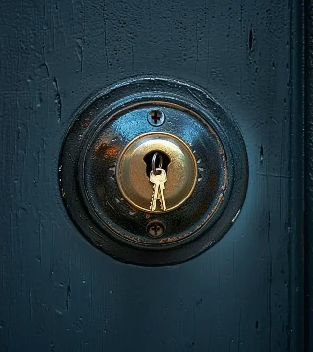 Moderne Tür mit Schlüssel innen